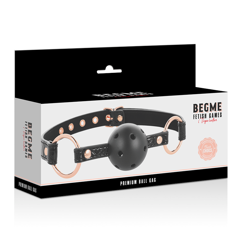 Begme - Zwart edition ball gag vegan leather
