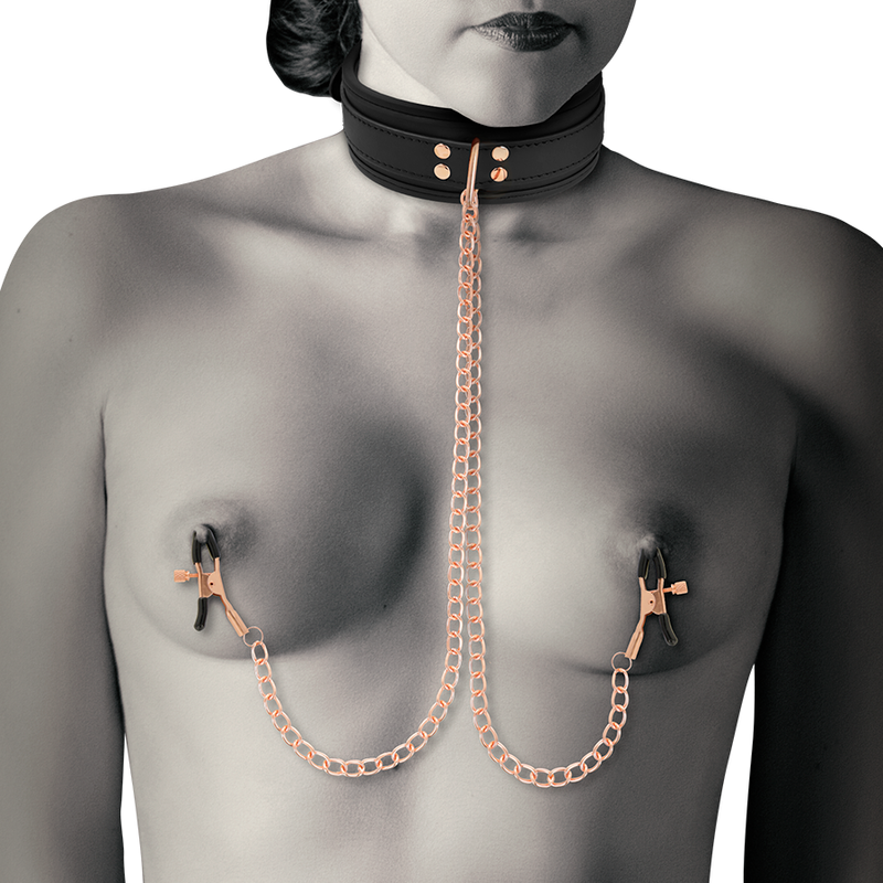 Coquette Chic Desire - Fantasy nipple clamp necklace met neoprene lining