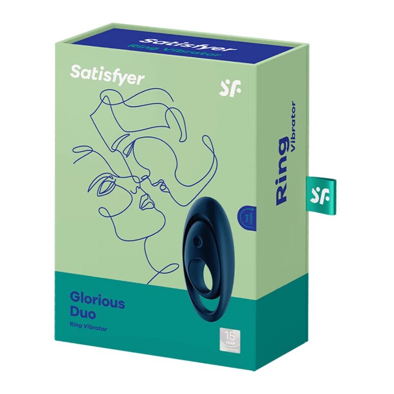 Satisfyer - Glorious Duo vibrerende penis- en testikelring blauw