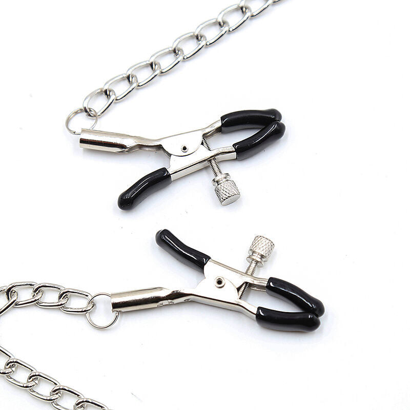 Ohmama fetish zwart ball gag met nipple clamps