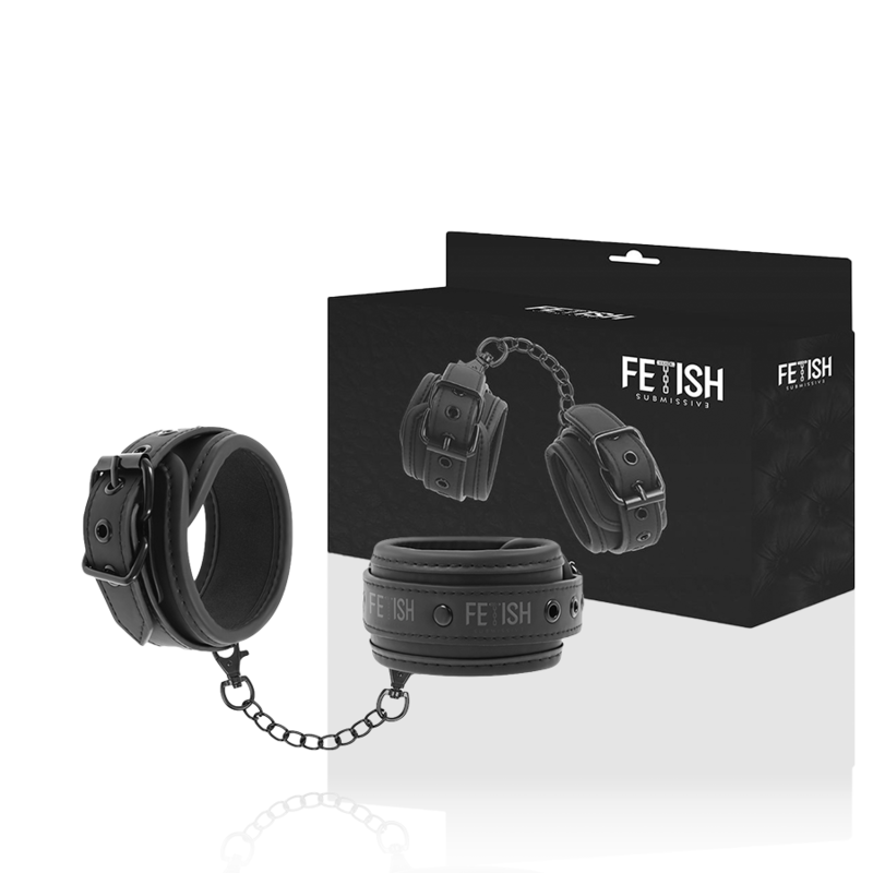 Fetish Submissive - Vegan leather handcuffs met noprene lining