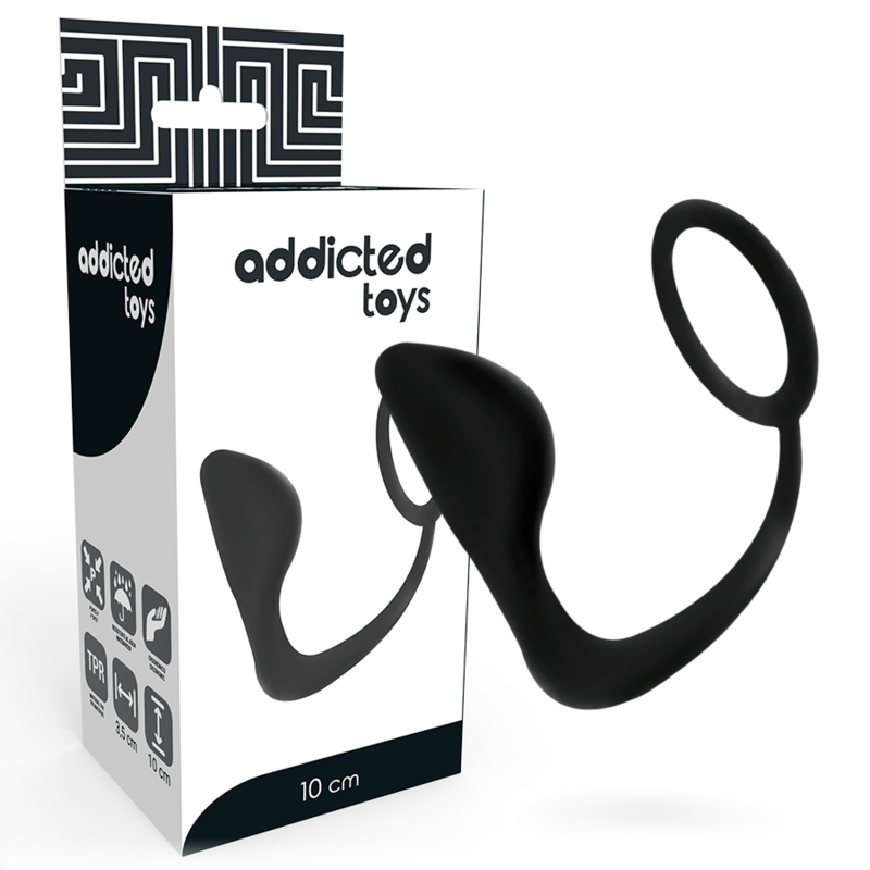 Addicted Toys - Buttplug met zwart penisring