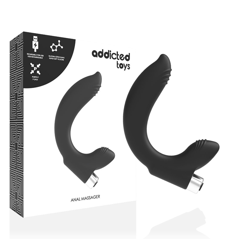 Addicted Toys - Prostatic vibrator oplaadbaar model 7 - zwart