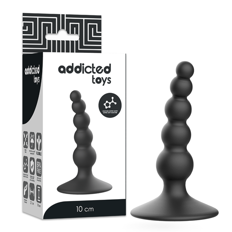 Addicted Toys - Anal sexual plug 10 cm zwart