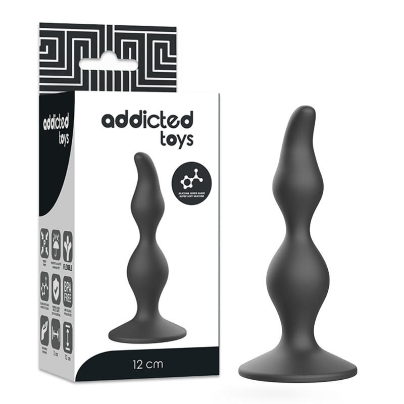 Addicted Toys - Anal sexual plug 12 cm zwart