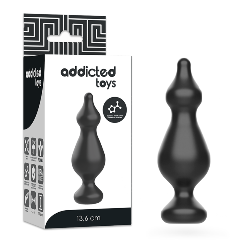 Addicted Toys - Anal sexual plug 13,6 cm zwart