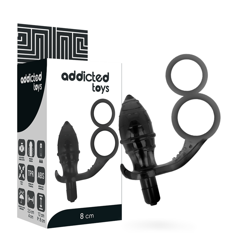 Addicted Toys - Buttplug met double zwart ring