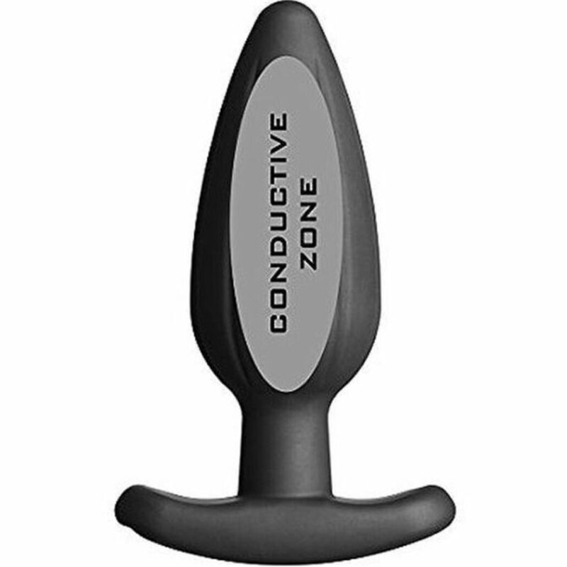 Electrastim - Siliconen zwart rocker buttplug large