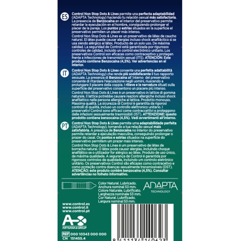 Control - Nonstop dots en lines condoms 12 units