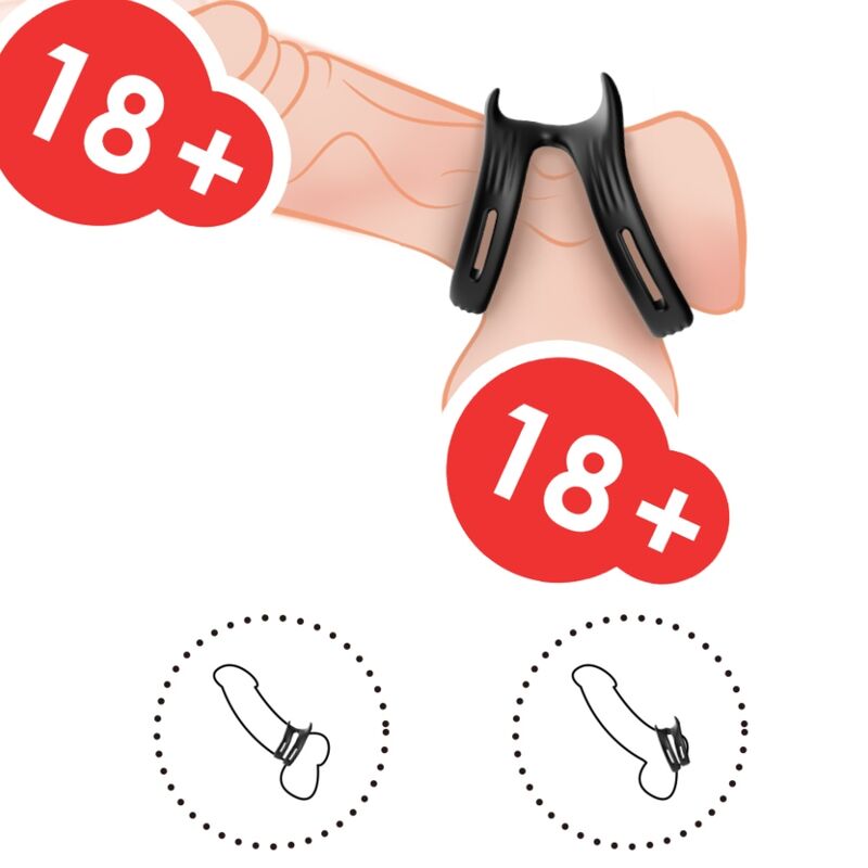 Armony - DualRing dubbele elastische penisring - zwart
