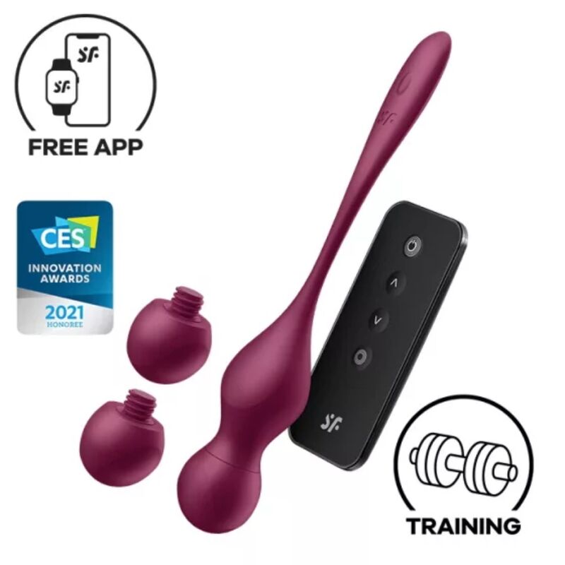 Satisfyer - Love Birds Vary vibrerende vaginale balletjes met app wijnrood