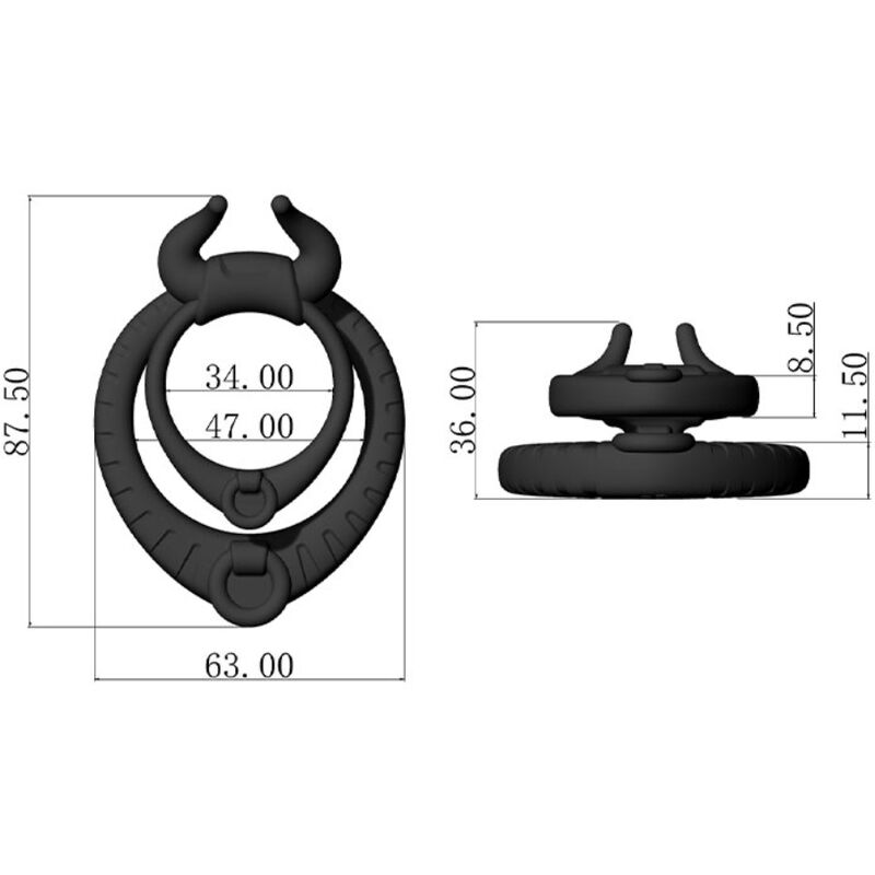 Armony - Bull's pasion ring zwart