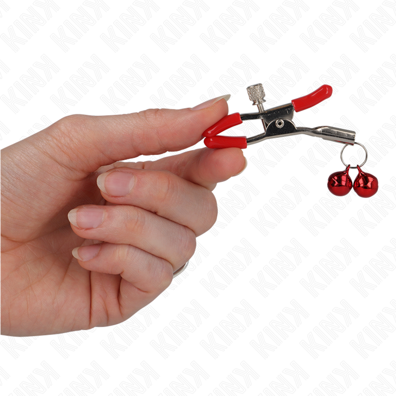 Kink - Rood double bell nipple clamp rood 6 cm