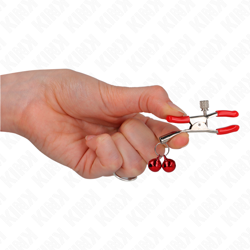 Kink - Rood double bell nipple clamp rood 6 cm