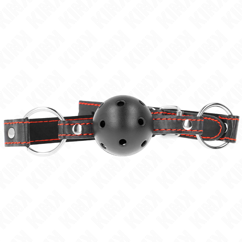 Kink - Hollow hard zwart ball gag model 2 65 x 2,5 cm