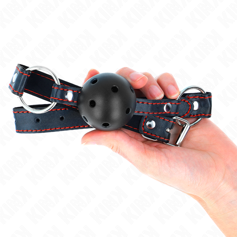 Kink - Hollow hard zwart ball gag model 2 65 x 2,5 cm