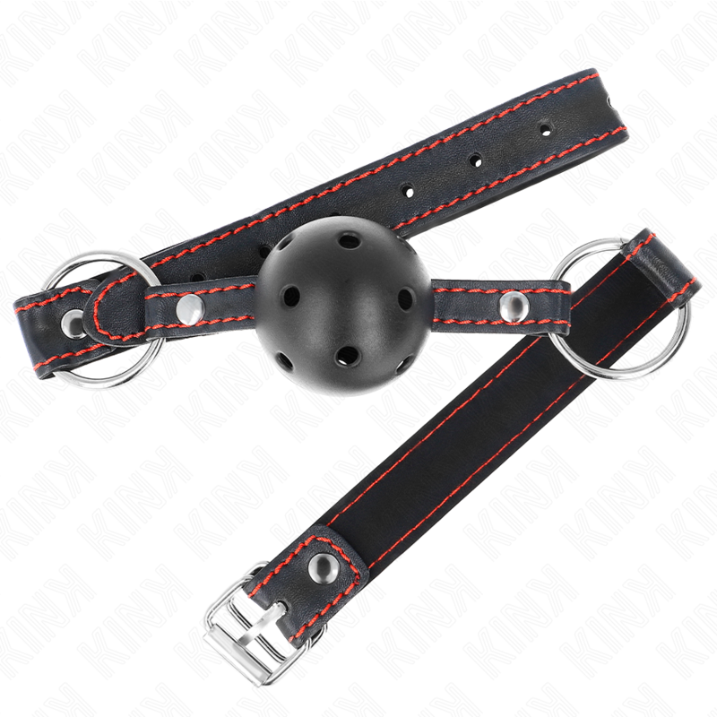 Kink - Hollow hard zwart ball gag model 2 65 x 2,5 cm