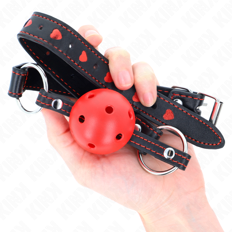 Kink - Hollow hard rood ball gag model 2 65 x 2,5 cm