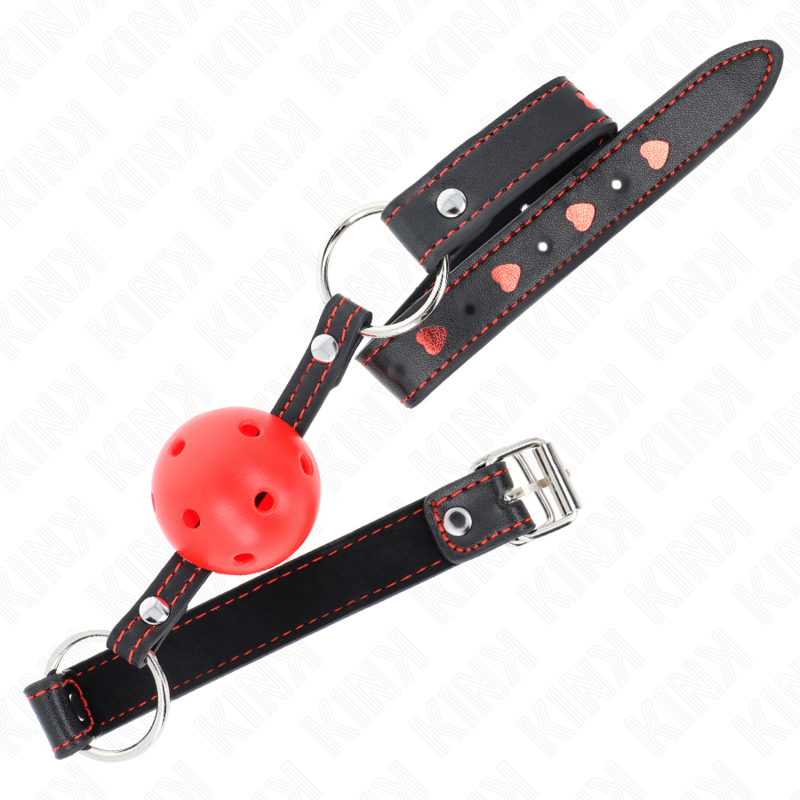 Kink - Hollow hard rood ball gag model 2 65 x 2,5 cm