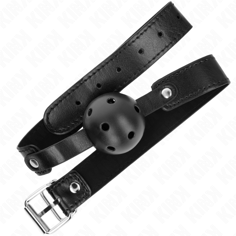 Kink - Zwart breathable ball 4,5 cm gag 65 x 2,5 cm