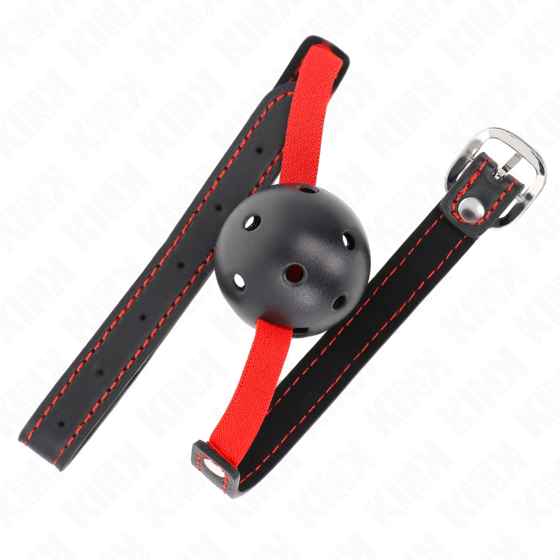 Kink - Hollow hard mouth 4,5 cm gag met elastic belt 56 x 1,5 cm