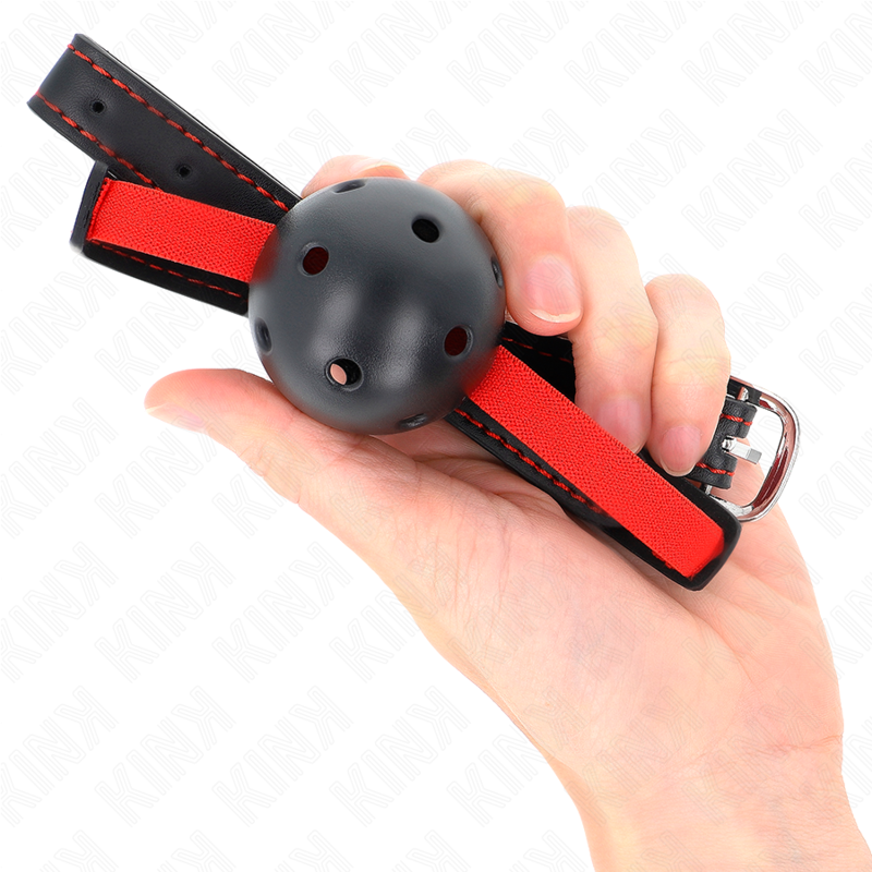 Kink - Hollow hard mouth 4,5 cm gag met elastic belt 56 x 1,5 cm