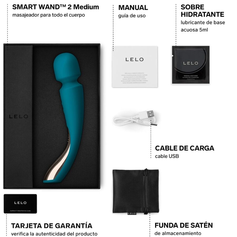 Lelo - Smart medium wand 2 ocean blauw massager