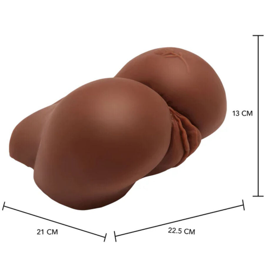 Act - Big ass realistic masturbator met bruin vibrator