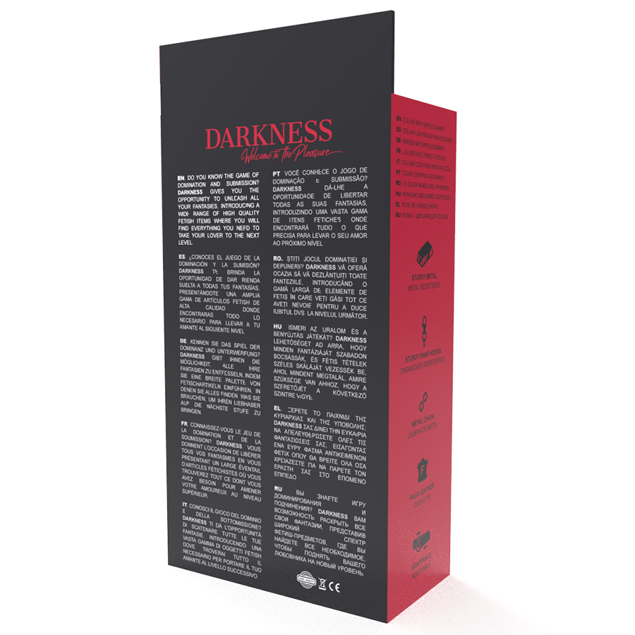 Darkness - Collar met nipple clamps zwart