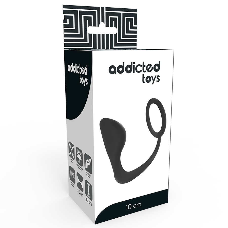 Addicted Toys - Buttplug met zwart penisring