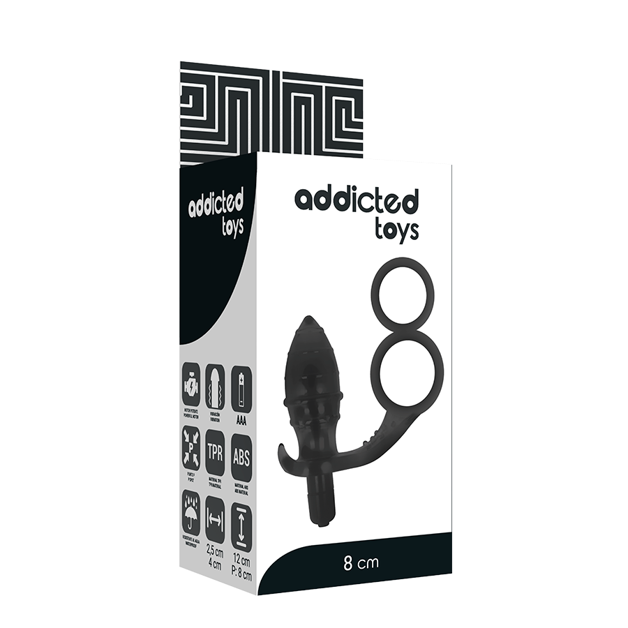 Addicted Toys - Buttplug met double zwart ring