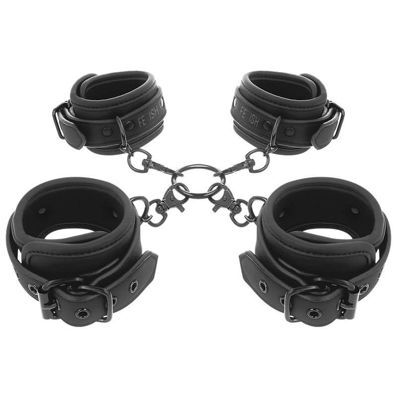 Fetish Submissive - Set of hand en ankle handcuffs met noprene lining