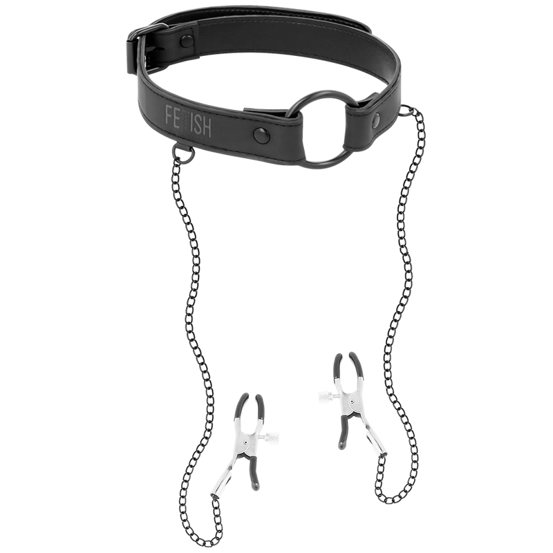 Fetish Submissive - Gag ring met nipple clamps