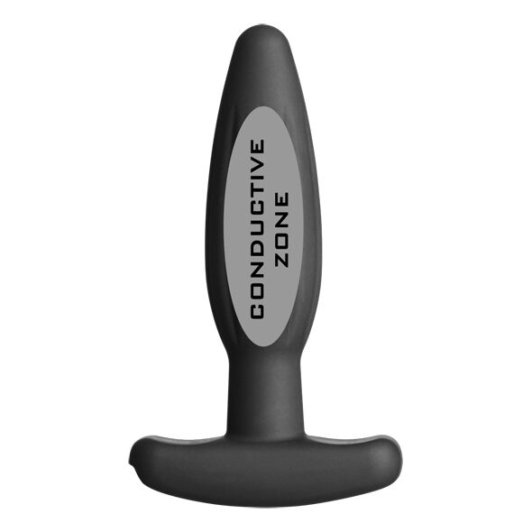 Electrastim - Siliconen zwart rocker buttplug small