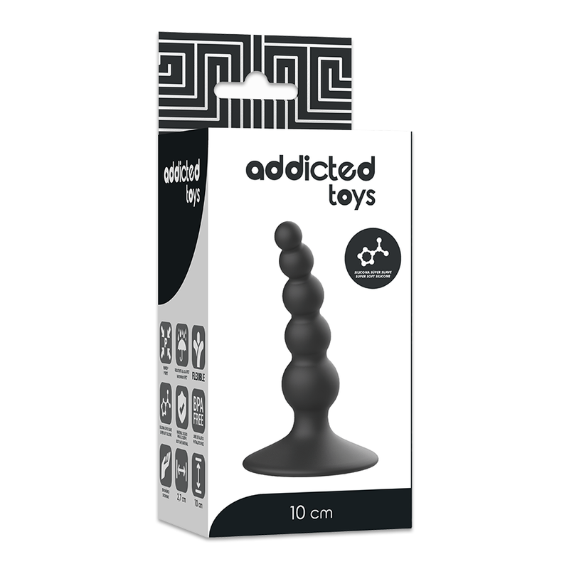 Addicted Toys - Anal sexual plug 10 cm zwart