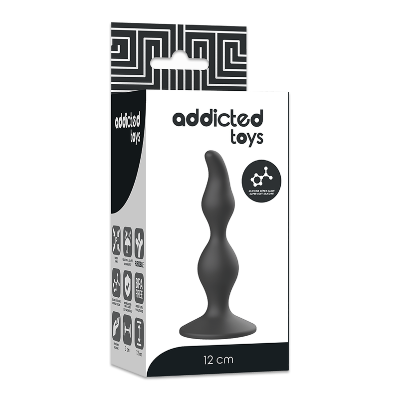 Addicted Toys - Anal sexual plug 12 cm zwart